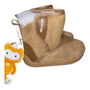 Girls Boys Snow Boots Warm Winter Fur Lined Baby 6-12 Months Toddler 1-camel